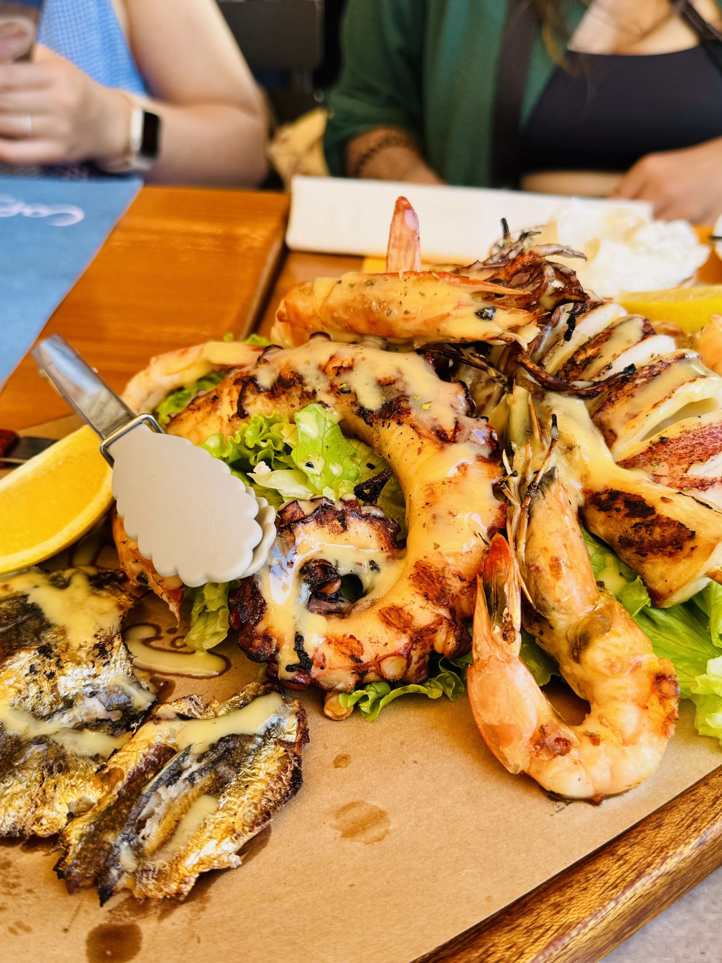 Seafood platter served at a restaurant in Mykonos