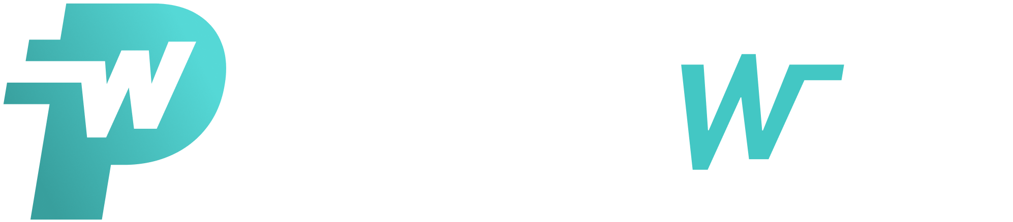 Propwire logo with gradient teal P monogram and white wordmark