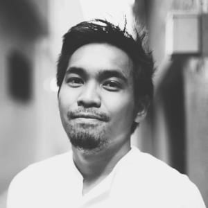 Black and white portrait of Mark Dean Guillermo